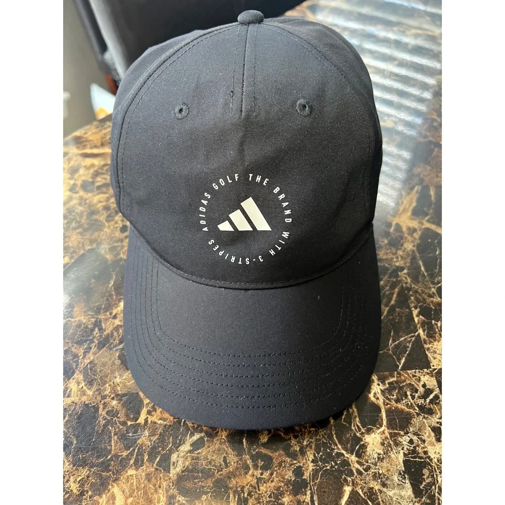 Adidas Golf Mens Black 3-Stripes Circle Logo Performance Baseball Hat OSFM